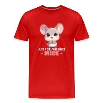 Souris Souris - T-shirt bio Premium Homme - rouge - Devant - Damien (186cm)