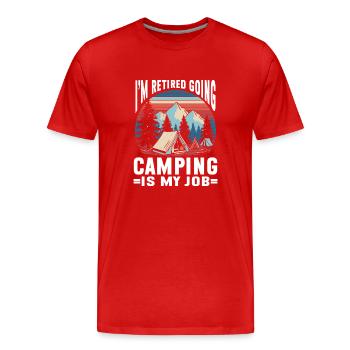 Camping Feu de camp Camper - T-shirt bio Premium Homme - rouge - Devant - Damien (186cm)