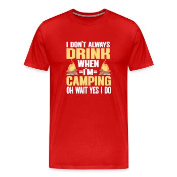 Camping Feu de camp Camper - T-shirt bio Premium Homme - rouge - Devant - Damien (186cm)