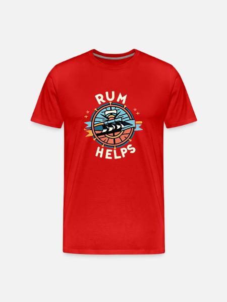 Rum Helps 6 - Männer Premium Bio T-Shirt - Rot