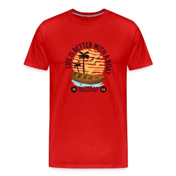 Boat Life Design - Men's Premium Organic T-Shirt - red - Front - Damien (186cm)