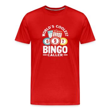 Bingo Coolster Bingo Ansager Spieler - Männer Premium Bio T-Shirt - Rot - Vorne - Damien (186cm)