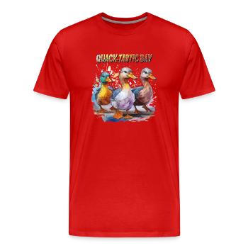 JOURNÉE DU CANARD COIN-TASTIQUE - T-shirt bio Premium Homme - rouge - Devant - Damien (186cm)