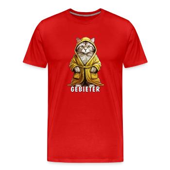 MAÎTRE DU MANTEAU DE CHAT - T-shirt bio Premium Homme - rouge - Devant - Damien (186cm)