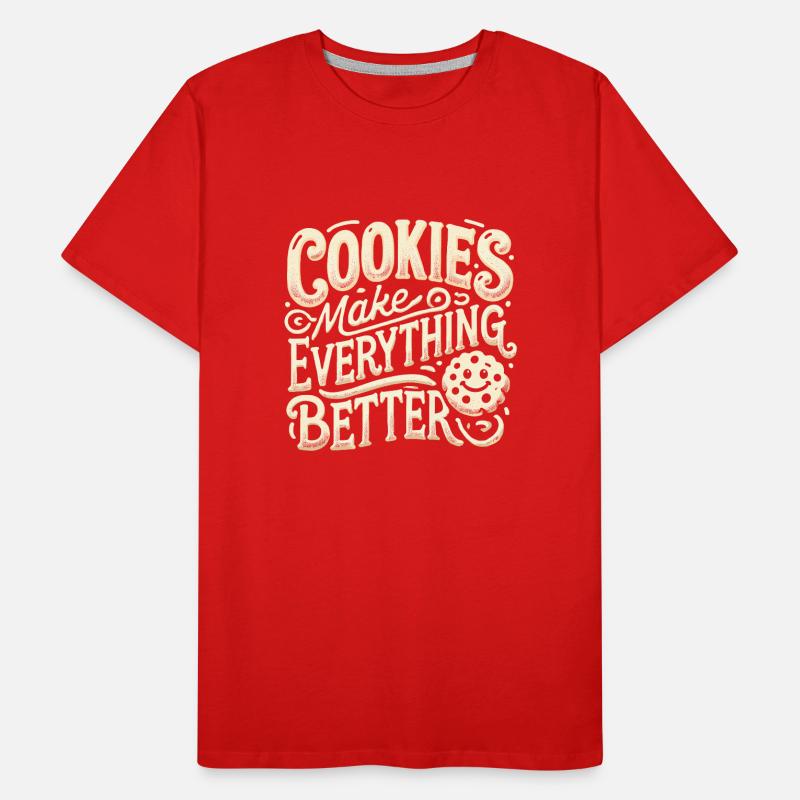 Mit Keksen wird alles besser Männer Premium Bio T-Shirt
