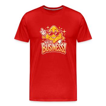 Nacho Business - Männer Premium Bio T-Shirt - Rot - Vorne - Damien (186cm)