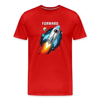 ROCKET MARS FORWARD - Men's Premium Organic T-Shirt - red - Front - Damien (186cm)