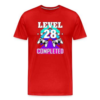 gaming geburtstag haha wie lustig - Männer Premium Bio T-Shirt - Rot - Vorne - Damien (186cm)