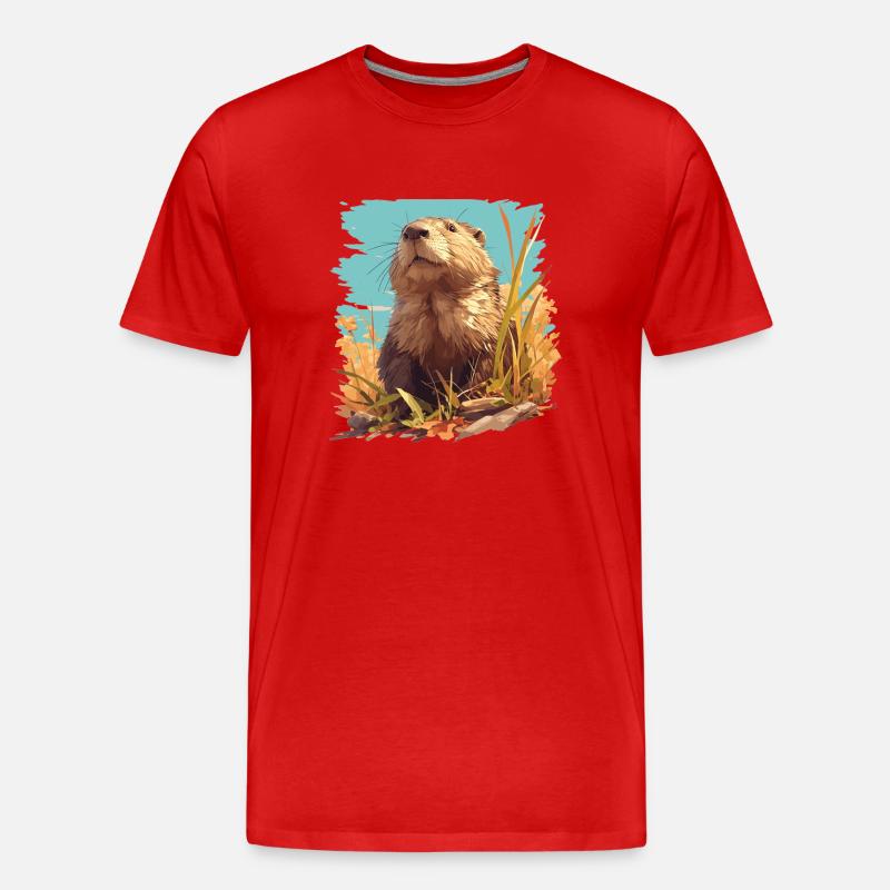 Bisamratten Bisamratte - Männer Premium Bio T-Shirt - Rot