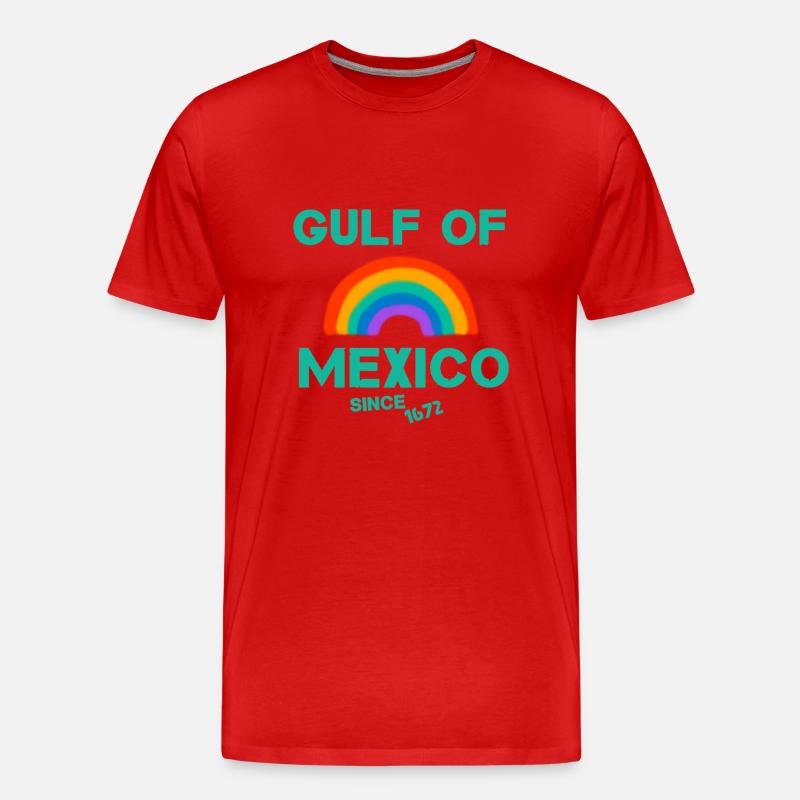 Golf des Mexikos Regenbogen - Männer Premium Bio T-Shirt - Rot