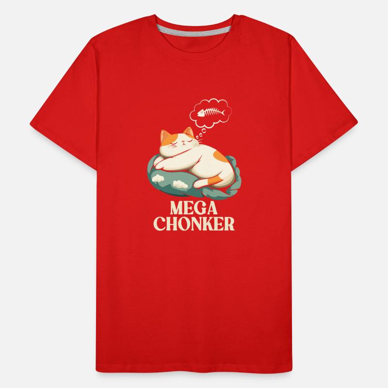 Mega Chonker Cat Pensée Poisson Bulle T-shirt bio Premium Homme