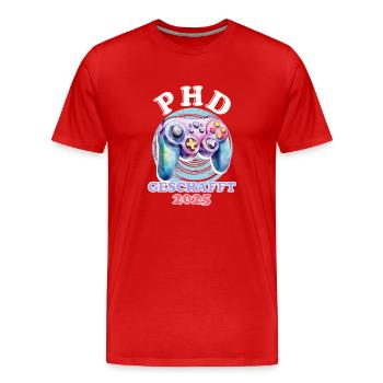 PH.D GESCHAFFT 2025 Lustiges Doktorand - Männer Premium Bio T-Shirt - Rot - Vorne - Damien (186cm)