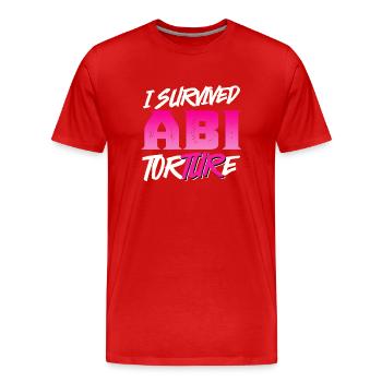 Abiturienten I SURVIVED ABI TORTURE Lustiges - Männer Premium Bio T-Shirt - Rot - Vorne - Damien (186cm)