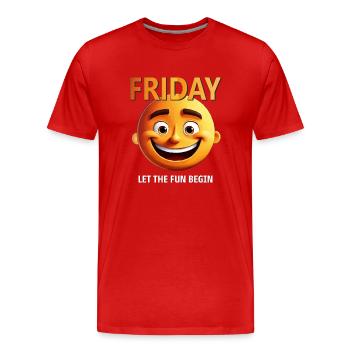 Vendredi - T-shirt bio Premium Homme - rouge - Devant - Damien (186cm)
