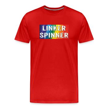 LINKER SPINNER - Männer Premium Bio T-Shirt - Rot - Vorne - Damien (186cm)
