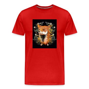 Renard Renards Renarde - T-shirt bio Premium Homme - rouge - Devant - Damien (186cm)