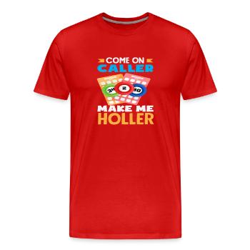 Joueur de bingo Venez appeler Laissez-moi applaudir - T-shirt bio Premium Homme - rouge - Devant - Damien (186cm)