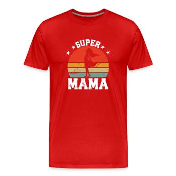 super mama - Männer Premium Bio T-Shirt - Rot - Vorne - Damien (186cm)
