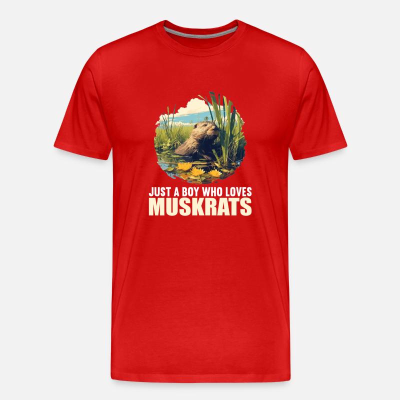 Bisamratten Bisamratte - Männer Premium Bio T-Shirt - Rot