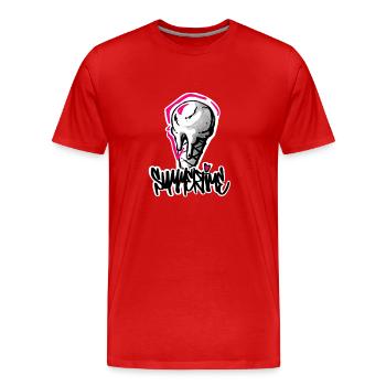 Summertime - Men's Premium Organic T-Shirt - red - Front - Damien (186cm)