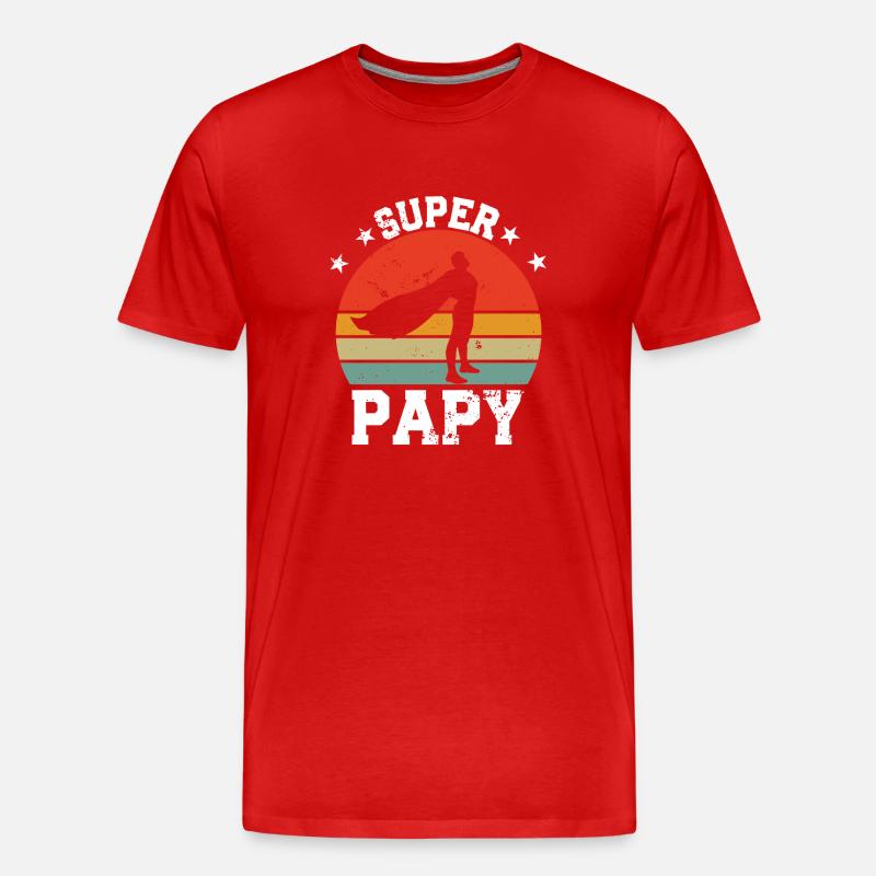 Super Papy - Männer Premium Bio T-Shirt - Rot