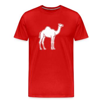 Kamel - Männer Premium Bio T-Shirt - Rot - Vorne - Damien (186cm)