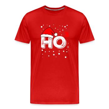Ho to the power of 3 haha Artboard 1 - Men's Premium Organic T-Shirt - red - Front - Damien (186cm)
