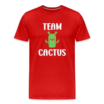 Kaktus - Männer Premium Bio T-Shirt - Rot - Vorne - Damien (186cm)