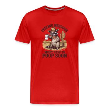 Intestin irritable Syndrom Cowboy Raton laveur Cowboy - T-shirt bio Premium Homme - rouge - Devant - Damien (186cm)