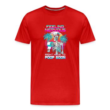 SCI, squelette, caca, humour, intestin irritable, syndrome - T-shirt bio Premium Homme - rouge - Devant - Damien (186cm)