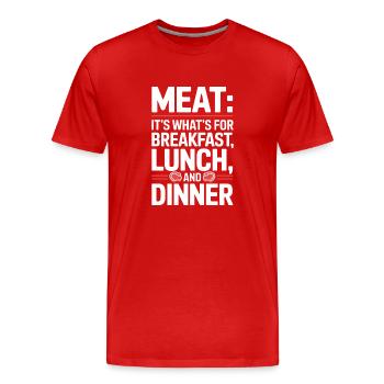 Régime sur le régime carnivore sur le - T-shirt bio Premium Homme - rouge - Devant - Damien (186cm)