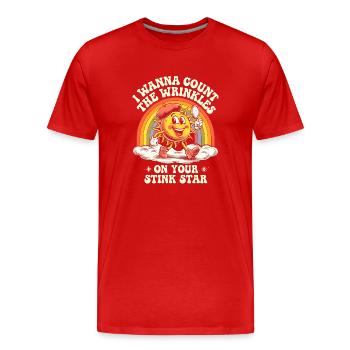 Je veux compter les rides sur ta star puante anale - T-shirt bio Premium Homme - rouge - Devant - Damien (186cm)