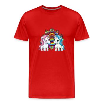 Licorne indienne Licornes Inde Animaux mythiques Hippie - T-shirt bio Premium Homme - rouge - Devant - Damien (186cm)