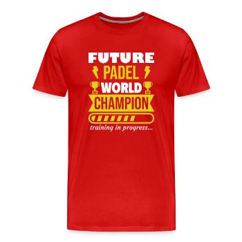 Future Padel World Champion, Sport, Gift - Men's Premium Organic T-Shirt - red - Front - Damien (186cm)