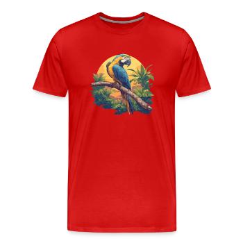 Perroquet Perroquet Perroquet - T-shirt bio Premium Homme - rouge - Devant - Damien (186cm)