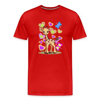 Girafe Girafe Enfant Enfants - T-shirt bio Premium Homme - rouge - Devant - Damien (186cm)