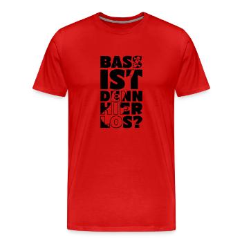 Il y a de l’achigan ici ? - Conception musicale amusante - T-shirt bio Premium Homme - rouge - Devant - Damien (186cm)