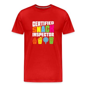 Zertifizierter Imbissinspektor Schule Lehramt Schüler - Männer Premium Bio T-Shirt - Rot - Vorne - Damien (186cm)
