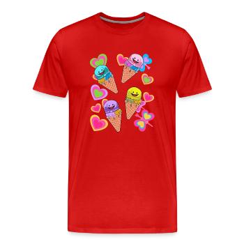 Glace Été Enfant Enfants - T-shirt bio Premium Homme - rouge - Devant - Damien (186cm)