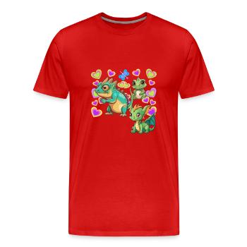 Dino Dinos Enfant Enfants - T-shirt bio Premium Homme - rouge - Devant - Damien (186cm)