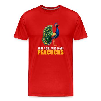 Paons Paon - T-shirt bio Premium Homme - rouge - Devant - Damien (186cm)