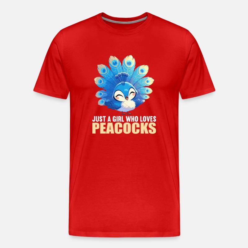 Pfaue Pfau - Männer Premium Bio T-Shirt - Rot
