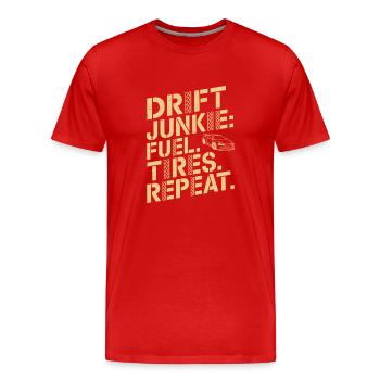 Auto-drift-rennen, Rennwagen-motorsport-drift - Männer Premium Bio T-Shirt - Rot - Vorne - Damien (186cm)