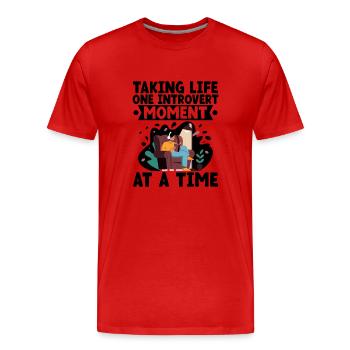 Prendre la vie un moment introverti Dictons - T-shirt bio Premium Homme - rouge - Devant - Damien (186cm)