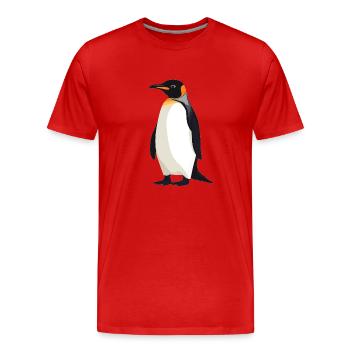 Pinguine Pinguin - Männer Premium Bio T-Shirt - Rot - Vorne - Damien (186cm)