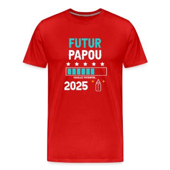 bottle Future Papuan 2025 announcement pregnancy dad - Men's Premium Organic T-Shirt - red - Front - Damien (186cm)