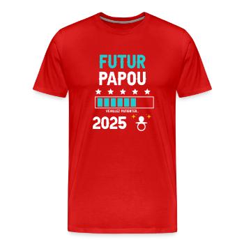Future Papuan Pacifier 2025 Announcement Pregnancy Dad - Men's Premium Organic T-Shirt - red - Front - Damien (186cm)