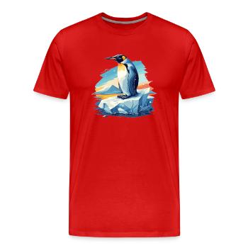 Pinguine Pinguin - Männer Premium Bio T-Shirt - Rot - Vorne - Damien (186cm)