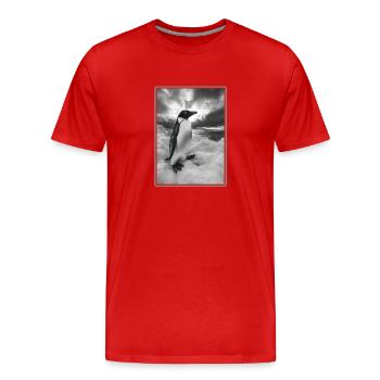 Pinguine Pinguin - Männer Premium Bio T-Shirt - Rot - Vorne - Damien (186cm)