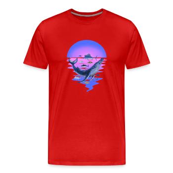 Marine Animals Marine Mammal Fish Fish Ocean Fin - Men's Premium Organic T-Shirt - red - Front - Damien (186cm)